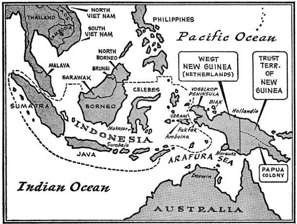JC History Tuition Online - West New Guinea Map - Interstate Tensions Notes